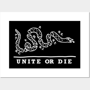 Unite or Die (White Text) Posters and Art